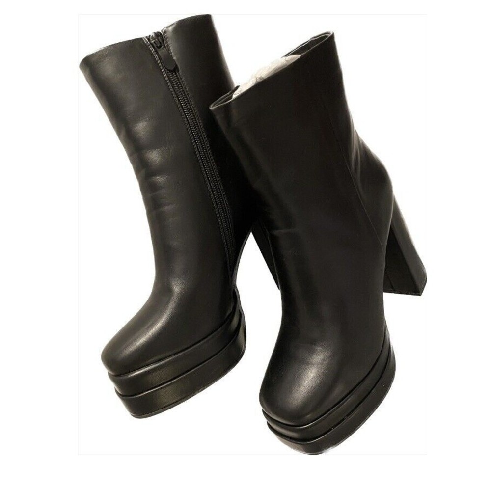 Cobra Double Platform Black Womens Shoes Size 9.5‎ M Ankle Boots